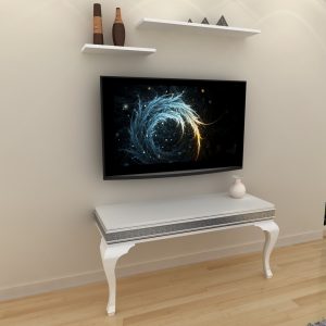 beyaz gumus varakli tv unitesi 2